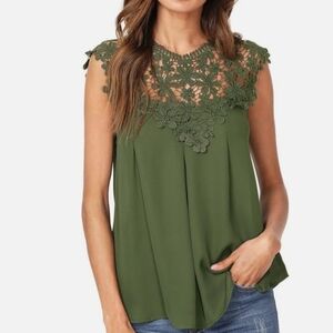 NIP Elegant Green Lace Women's Top, M